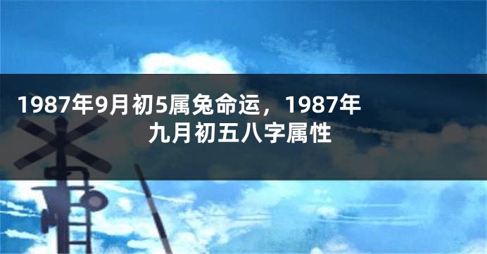 1987年9月初5属兔命运，1987年九月初五八字属性