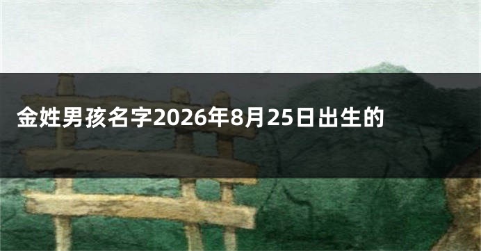 金姓男孩名字2026年8月25日出生的