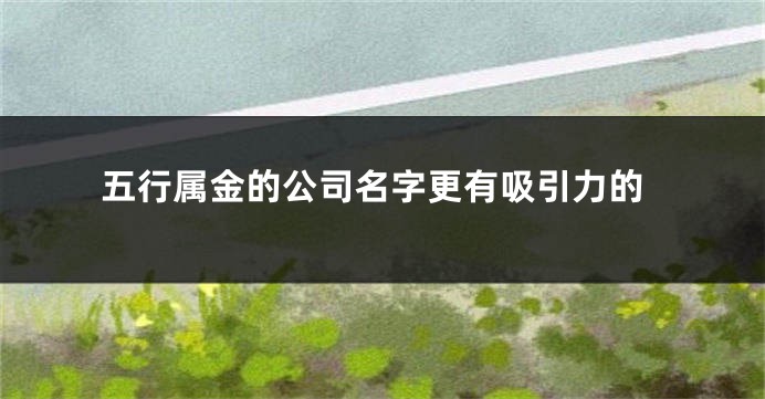 五行属金的公司名字更有吸引力的