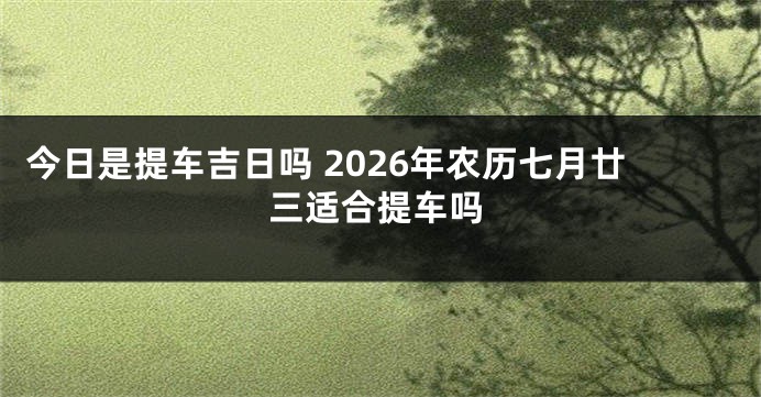 今日是提车吉日吗 2026年农历七月廿三适合提车吗