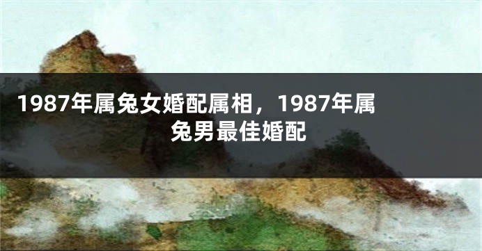 1987年属兔女婚配属相,1987年属兔男最佳婚配