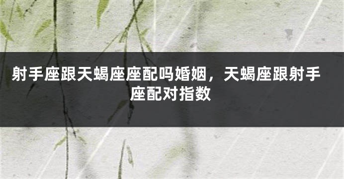 射手座跟天蝎座座配吗婚姻，天蝎座跟射手座配对指数