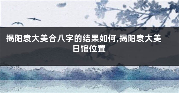 揭阳袁大美合八字的结果如何,揭阳袁大美日馆位置