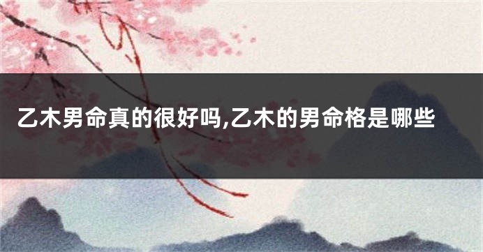 乙木男命真的很好吗,乙木的男命格是哪些