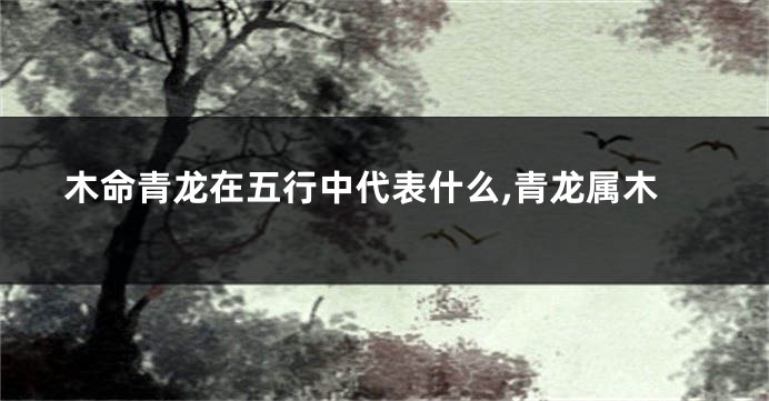 木命青龙在五行中代表什么,青龙属木