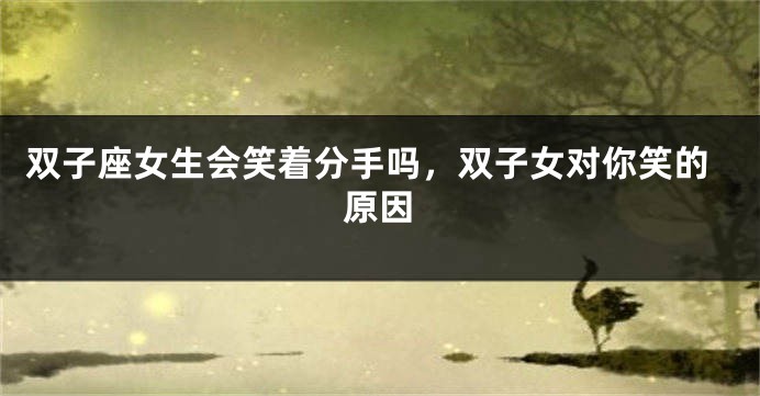 双子座女生会笑着分手吗,双子女对你笑的原因