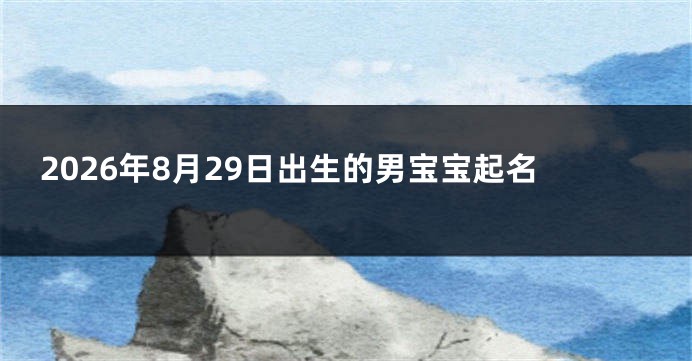 2026年8月29日出生的男宝宝起名