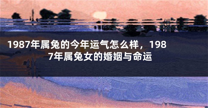 1987年属兔的今年运气怎么样，1987年属兔女的婚姻与命运