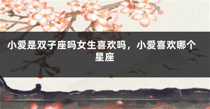 小爱是双子座吗女生喜欢吗，小爱喜欢哪个星座