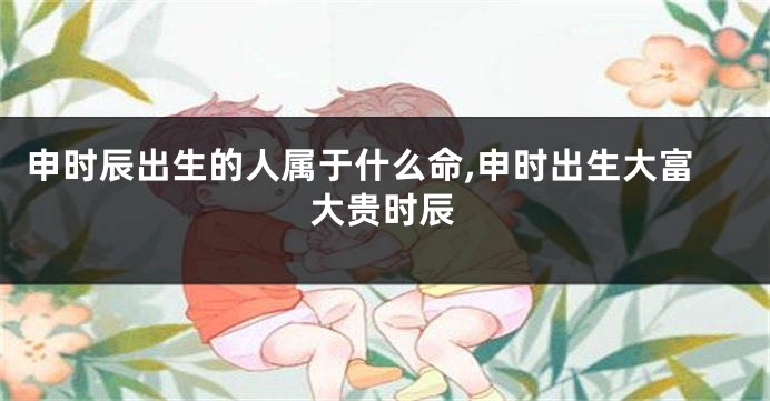 申时辰出生的人属于什么命,申时出生大富大贵时辰