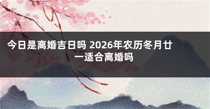 今日是离婚吉日吗 2026年农历冬月廿一适合离婚吗