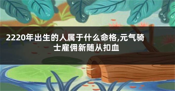 2220年出生的人属于什么命格,元气骑士雇佣新随从扣血