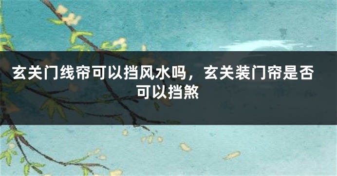 玄关门线帘可以挡风水吗，玄关装门帘是否可以挡煞