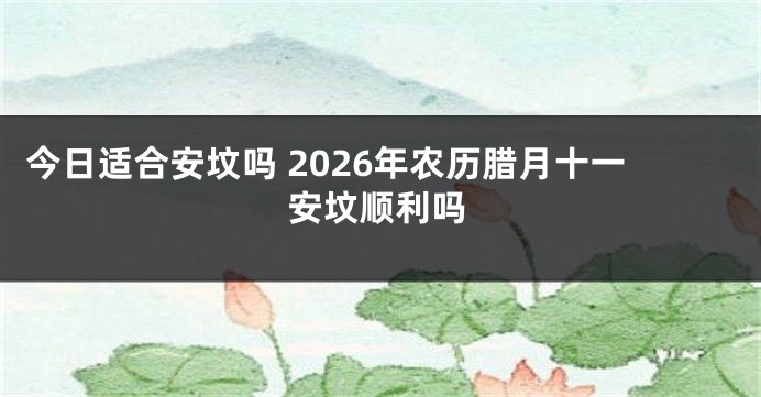 今日适合安坟吗 2026年农历腊月十一安坟顺利吗