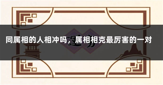 同属相的人相冲吗，属相相克最厉害的一对