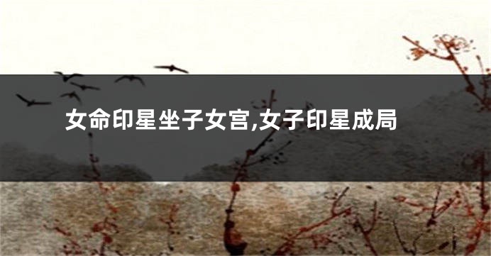 女命印星坐子女宫,女子印星成局