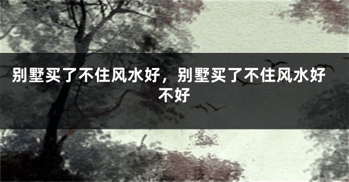 别墅买了不住风水好,别墅买了不住风水好不好