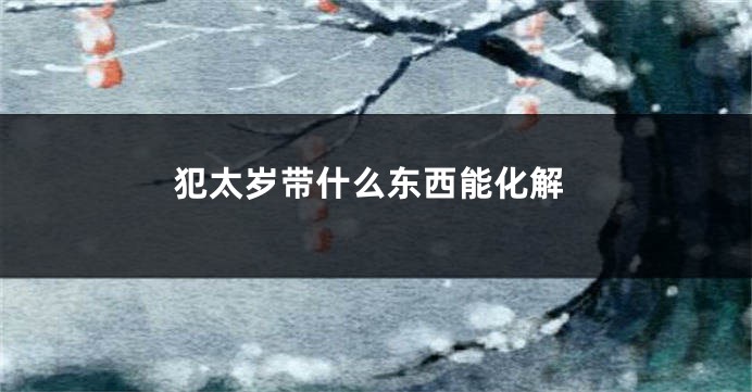 犯太岁带什么东西能化解