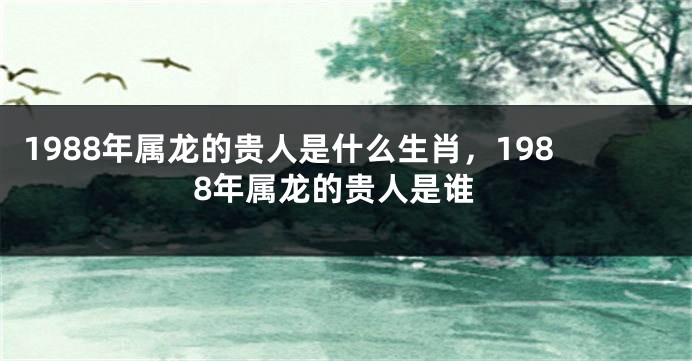 1988年属龙的贵人是什么生肖,1988年属龙的贵人是谁