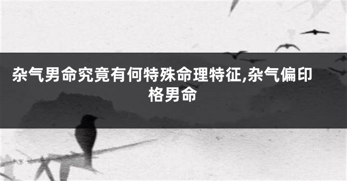 杂气男命究竟有何特殊命理特征,杂气偏印格男命