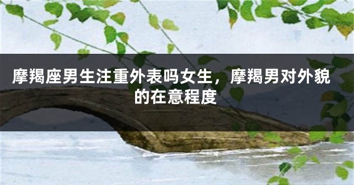 摩羯座男生注重外表吗女生，摩羯男对外貌的在意程度