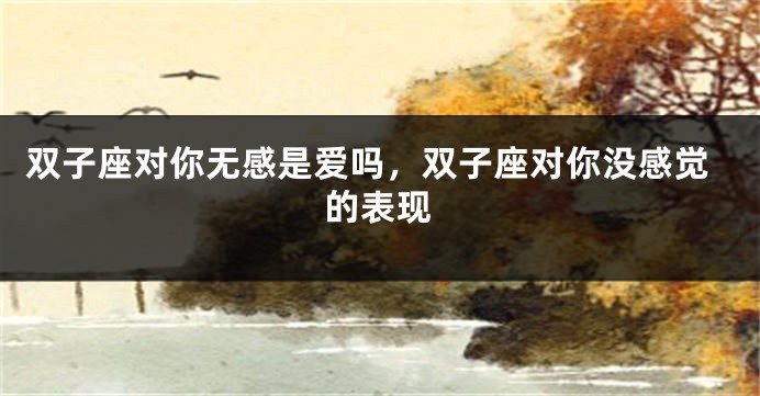 双子座对你无感是爱吗,双子座对你没感觉的表现