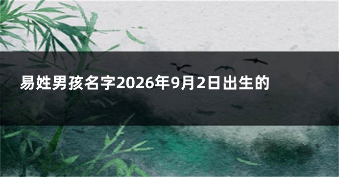 易姓男孩名字2026年9月2日出生的