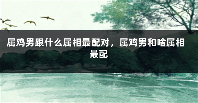 属鸡男跟什么属相最配对，属鸡男和啥属相最配
