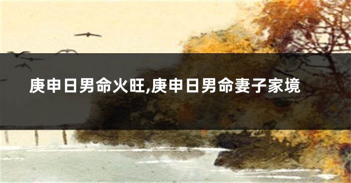 庚申日男命火旺,庚申日男命妻子家境