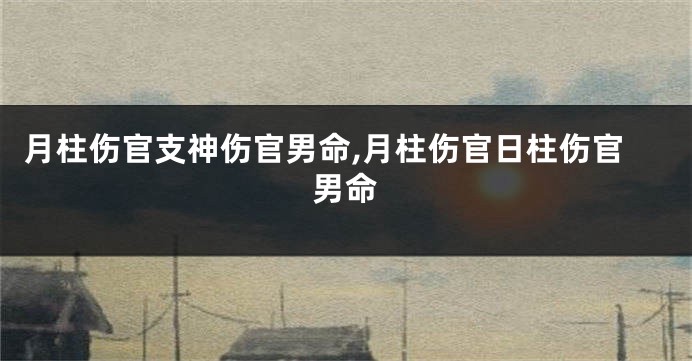 月柱伤官支神伤官男命,月柱伤官日柱伤官男命