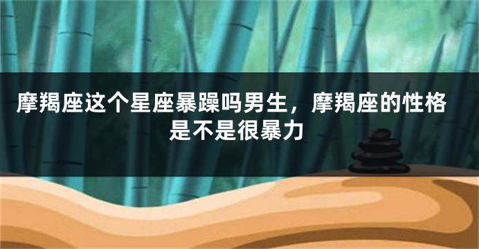 摩羯座这个星座暴躁吗男生，摩羯座的性格是不是很暴力