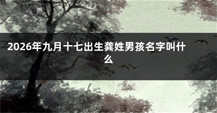 2026年九月十七出生龚姓男孩名字叫什么