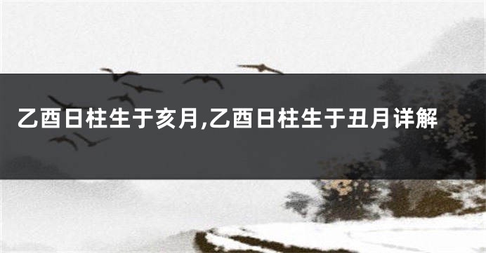 乙酉日柱生于亥月,乙酉日柱生于丑月详解