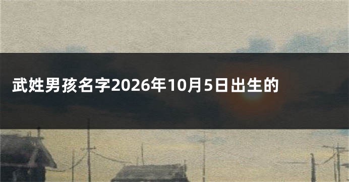 武姓男孩名字2026年10月5日出生的