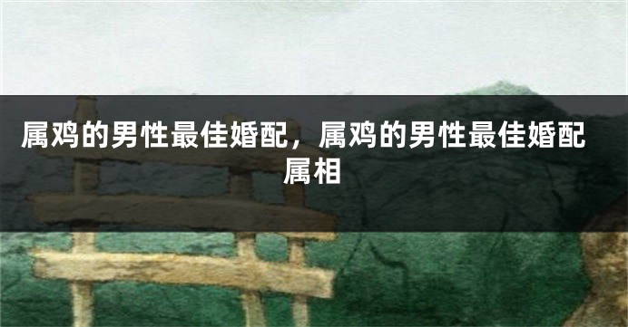 属鸡的男性最佳婚配,属鸡的男性最佳婚配属相