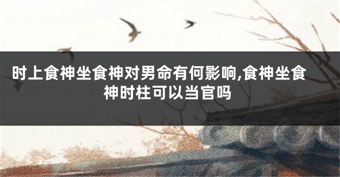 时上食神坐食神对男命有何影响,食神坐食神时柱可以当官吗