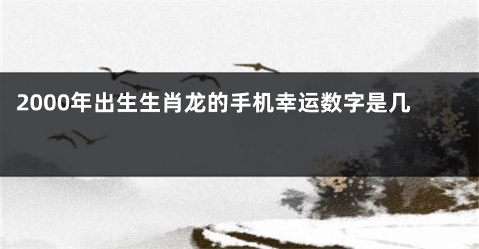 2000年出生生肖龙的手机幸运数字是几 