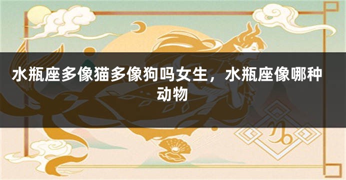 水瓶座多像猫多像狗吗女生，水瓶座像哪种动物