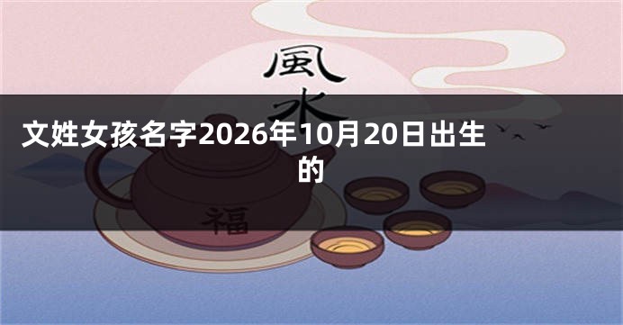 文姓女孩名字2026年10月20日出生的