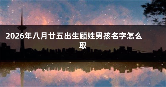2026年八月廿五出生顾姓男孩名字怎么取