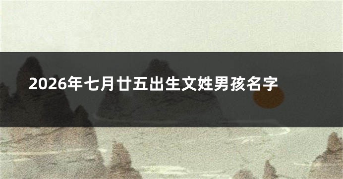 2026年七月廿五出生文姓男孩名字