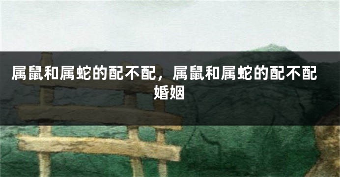 属鼠和属蛇的配不配，属鼠和属蛇的配不配婚姻