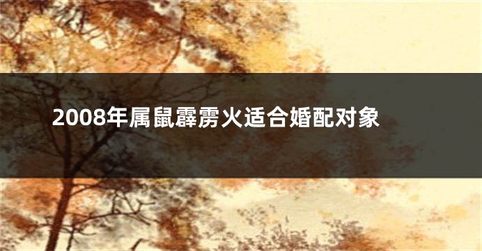 2008年属鼠霹雳火适合婚配对象