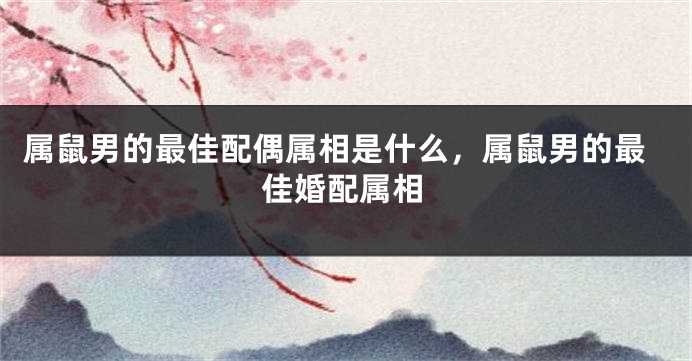 属鼠男的最佳配偶属相是什么，属鼠男的最佳婚配属相