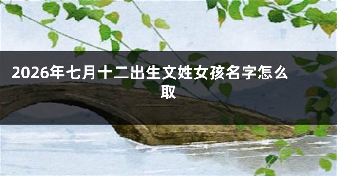 2026年七月十二出生文姓女孩名字怎么取