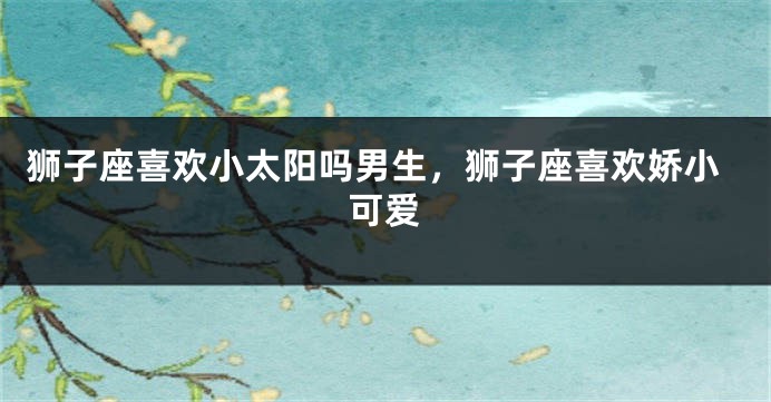 狮子座喜欢小太阳吗男生，狮子座喜欢娇小可爱