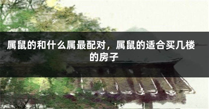 属鼠的和什么属最配对，属鼠的适合买几楼的房子