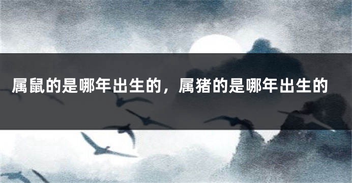 属鼠的是哪年出生的，属猪的是哪年出生的
