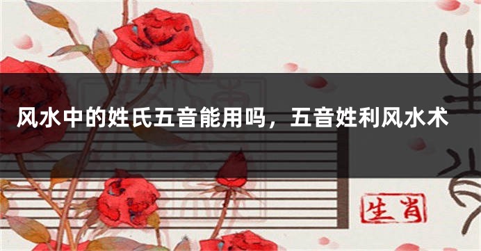 风水中的姓氏五音能用吗，五音姓利风水术
