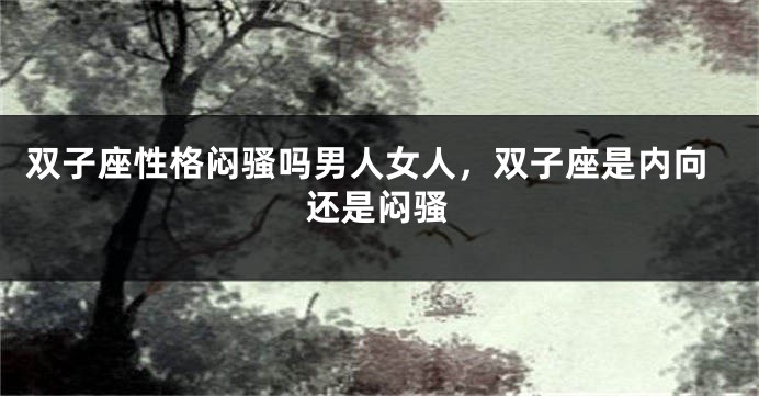 双子座性格闷骚吗男人女人，双子座是内向还是闷骚